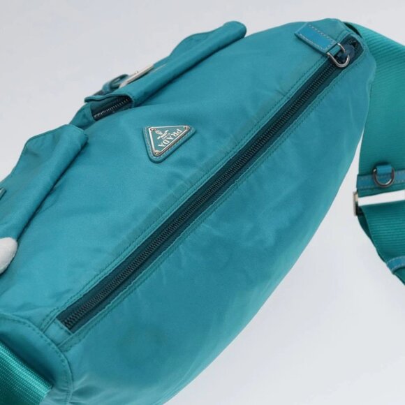 PRADA Shoulder Bag Nylon Turquoise Blue Auth 89320V - Picture 7 of 15